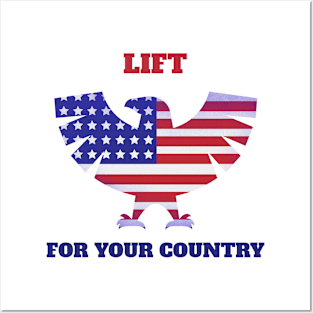 Lift For Your Country - design for american gymbros Posters and Art